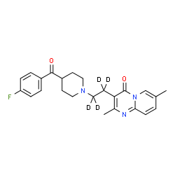 ChemSpider 2D Image | 3-{2-[4-(4-Fluorobenzoyl)-1-piperidinyl](~2~H_4_)ethyl}-2,7-dimethyl-4H-pyrido[1,2-a]pyrimidin-4-one | C24H22D4FN3O2