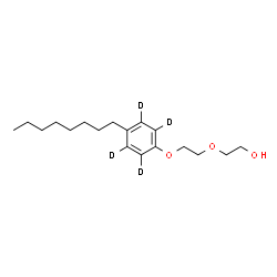 ChemSpider 2D Image | 2-(2-{[4-Octyl(~2~H_4_)phenyl]oxy}ethoxy)ethanol | C18H26D4O3