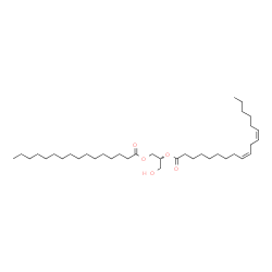 ChemSpider 2D Image | (2R)-1-Hydroxy-3-(palmitoyloxy)-2-propanyl (9Z,12Z)-9,12-octadecadienoate | C37H68O5