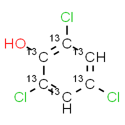 ChemSpider 2D Image | 2,4,6-Trichloro(~13~C_6_)phenol | 13C6H3Cl3O