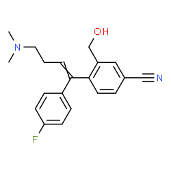 ChemSpider 2D Image | 4-[4-(Dimethylamino)-1-(4-fluorophenyl)-1-buten-1-yl]-3-(hydroxymethyl)benzonitrile | C20H21FN2O