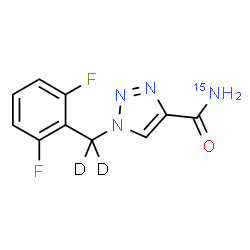 ChemSpider 2D Image | 1-[(2,6-Difluorophenyl)(~2~H_2_)methyl]-1H-1,2,3-triazole-4-(~15~N)carboxamide | C10H6D2F2N315NO