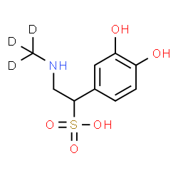 ChemSpider 2D Image | 1-(3,4-Dihydroxyphenyl)-2-[(~2~H_3_)methylamino]ethanesulfonic acid | C9H10D3NO5S