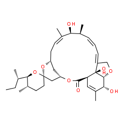 ChemSpider 2D Image | (1'R,2R,4'S,5S,6R,8'R,10'Z,12'S,13'S,14'Z,20'R,21'R,24'S)-6-[(2S)-2-Butanyl]-12',21',24'-trihydroxy-5,11',13',22'-tetramethyl-3,4,5,6-tetrahydro-2'H-spiro[pyran-2,6'-[3,7,19]trioxatetracyclo[15.6.1.1~
4,8~.0~20,24~]pentacosa[10,14,16,22]tetraen]-2'-one | C34H50O8