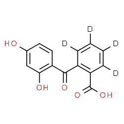 ChemSpider 2D Image | 2-(2,4-Dihydroxybenzoyl)(~2~H_4_)benzoic acid | C14H6D4O5