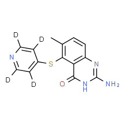 ChemSpider 2D Image | 2-Amino-6-methyl-5-[(~2~H_4_)-4-pyridinylsulfanyl]-4(3H)-quinazolinone | C14H8D4N4OS