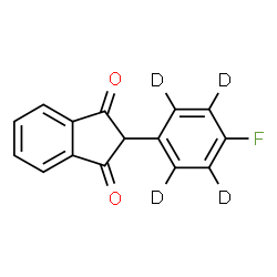 ChemSpider 2D Image | 2-[4-Fluoro(~2~H_4_)phenyl]-1H-indene-1,3(2H)-dione | C15H5D4FO2