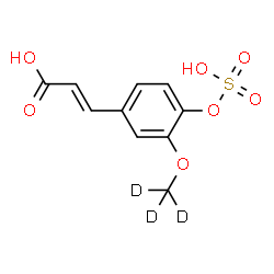 ChemSpider 2D Image | (2E)-3-{3-[(~2~H_3_)Methyloxy]-4-(sulfooxy)phenyl}acrylic acid | C10H7D3O7S