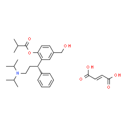 ChemSpider 2D Image | 2-[(1S)-3-(Diisopropylamino)-1-phenylpropyl]-4-(hydroxymethyl)phenyl 2-methylpropanoate (2E)-2-butenedioate (1:1) | C30H41NO7