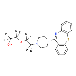ChemSpider 2D Image | 2-({2-[4-(Dibenzo[b,f][1,4]thiazepin-11-yl)-1-piperazinyl](~2~H_4_)ethyl}oxy)(~2~H_4_)ethanol | C21H17D8N3O2S