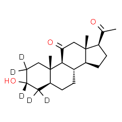 ChemSpider 2D Image | (3beta,5alpha)-3-Hydroxy(2,2,3,4,4-~2~H_5_)pregnane-11,20-dione | C21H27D5O3