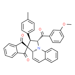 ChemSpider 2D Image | (1'R,2'R,3a'R)-1'-(3-Methoxybenzoyl)-2'-(4-methylphenyl)-1',2'-dihydro-3a'H-spiro[indene-2,3'-pyrrolo[1,2-a]quinoline]-1,3-dione | C35H27NO4