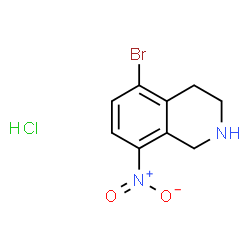 ChemSpider 2D Image | 5-Bromo-8-nitro-1,2,3,4-tetrahydroisoquinoline hydrochloride (1:1) | C9H10BrClN2O2