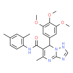 ChemSpider 2D Image | N-(2,4-Dimethylphenyl)-5-methyl-7-(3,4,5-trimethoxyphenyl)-1,7-dihydro[1,2,4]triazolo[1,5-a]pyrimidine-6-carboxamide | C24H27N5O4