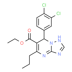 ChemSpider 2D Image | Ethyl 7-(3,4-dichlorophenyl)-5-propyl-1,7-dihydro[1,2,4]triazolo[1,5-a]pyrimidine-6-carboxylate | C17H18Cl2N4O2