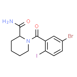 ChemSpider 2D Image | 1-(5-Bromo-2-iodobenzoyl)-2-piperidinecarboxamide | C13H14BrIN2O2