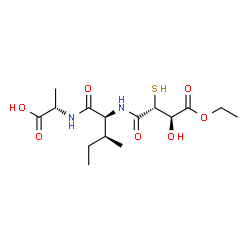 ChemSpider 2D Image | N-[(2R,3R)-4-Ethoxy-3-hydroxy-4-oxo-2-sulfanylbutanoyl]-L-isoleucyl-L-alanine | C15H26N2O7S