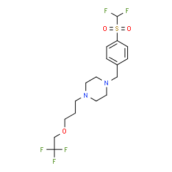 ChemSpider 2D Image | 1-{4-[(Difluoromethyl)sulfonyl]benzyl}-4-[3-(2,2,2-trifluoroethoxy)propyl]piperazine | C17H23F5N2O3S