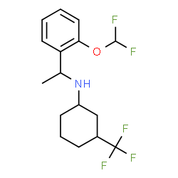 ChemSpider 2D Image | N-{1-[2-(Difluoromethoxy)phenyl]ethyl}-3-(trifluoromethyl)cyclohexanamine | C16H20F5NO