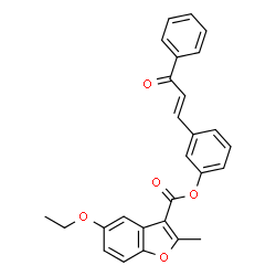 ChemSpider 2D Image | 3-[(1E)-3-Oxo-3-phenyl-1-propen-1-yl]phenyl 5-ethoxy-2-methyl-1-benzofuran-3-carboxylate | C27H22O5