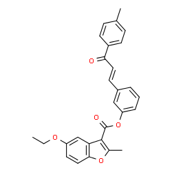ChemSpider 2D Image | 3-[(1E)-3-(4-Methylphenyl)-3-oxo-1-propen-1-yl]phenyl 5-ethoxy-2-methyl-1-benzofuran-3-carboxylate | C28H24O5