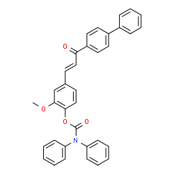 ChemSpider 2D Image | 4-[(1E)-3-(4-Biphenylyl)-3-oxo-1-propen-1-yl]-2-methoxyphenyl diphenylcarbamate | C35H27NO4