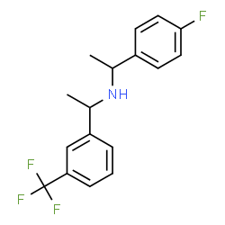 ChemSpider 2D Image | 1-(4-Fluorophenyl)-N-{1-[3-(trifluoromethyl)phenyl]ethyl}ethanamine | C17H17F4N