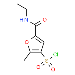 ChemSpider 2D Image | 5-(Ethylcarbamoyl)-2-methyl-3-furansulfonyl chloride | C8H10ClNO4S