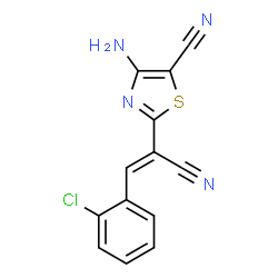 ChemSpider 2D Image | 4-Amino-2-[(E)-2-(2-chlorophenyl)-1-cyanovinyl]-1,3-thiazole-5-carbonitrile | C13H7ClN4S