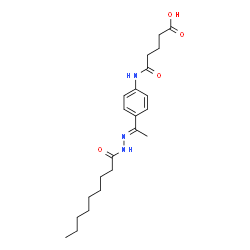 ChemSpider 2D Image | 5-({4-[(1E)-N-Nonanoylethanehydrazonoyl]phenyl}amino)-5-oxopentanoic acid | C22H33N3O4