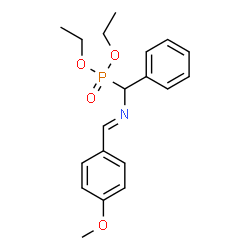ChemSpider 2D Image | Diethyl {[(E)-(4-methoxybenzylidene)amino](phenyl)methyl}phosphonate | C19H24NO4P
