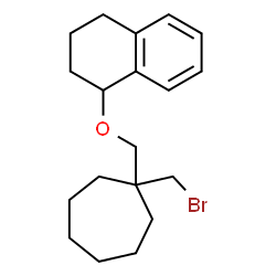 ChemSpider 2D Image | 1-{[1-(Bromomethyl)cycloheptyl]methoxy}-1,2,3,4-tetrahydronaphthalene | C19H27BrO