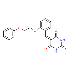 ChemSpider 2D Image | 5-[2-(2-Phenoxyethoxy)benzylidene]-2,4,6(1H,3H,5H)-pyrimidinetrione | C19H16N2O5