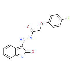 ChemSpider 2D Image | 2-(4-Fluorophenoxy)-N'-(2-oxo-2H-indol-3-yl)acetohydrazide | C16H12FN3O3