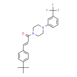 ChemSpider 2D Image | (2E)-3-[4-(2-Methyl-2-propanyl)phenyl]-1-{4-[3-(trifluoromethyl)phenyl]-1-piperazinyl}-2-propen-1-one | C24H27F3N2O