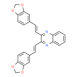 ChemSpider 2D Image | 2,3-Bis[(E)-2-(1,3-benzodioxol-5-yl)vinyl]quinoxaline | C26H18N2O4