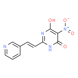 ChemSpider 2D Image | 5-Nitro-2-[(E)-2-(pyridin-3-yl)vinyl]pyrimidine-4,6-diol | C11H8N4O4