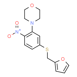 ChemSpider 2D Image | 4-{5-[(2-Furylmethyl)sulfanyl]-2-nitrophenyl}morpholine | C15H16N2O4S