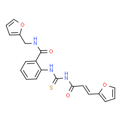ChemSpider 2D Image | N-(2-Furylmethyl)-2-({[(2E)-3-(2-furyl)-2-propenoyl]carbamothioyl}amino)benzamide | C20H17N3O4S