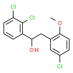 ChemSpider 2D Image | 2-(5-Chloro-2-methoxyphenyl)-1-(2,3-dichlorophenyl)ethanol | C15H13Cl3O2