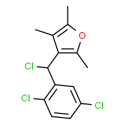 ChemSpider 2D Image | 3-[Chloro(2,5-dichlorophenyl)methyl]-2,4,5-trimethylfuran | C14H13Cl3O