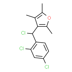 ChemSpider 2D Image | 3-[Chloro(2,4-dichlorophenyl)methyl]-2,4,5-trimethylfuran | C14H13Cl3O