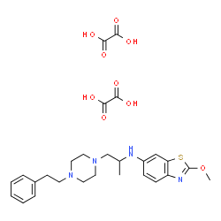 ChemSpider 2D Image | 2-Methoxy-N-{1-[4-(2-phenylethyl)-1-piperazinyl]-2-propanyl}-1,3-benzothiazol-6-amine ethanedioate (1:2) | C27H34N4O9S