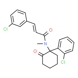 ChemSpider 2D Image | (2E)-3-(3-Chlorophenyl)-N-[1-(2-chlorophenyl)-2-oxocyclohexyl]-N-methylacrylamide | C22H21Cl2NO2