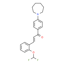 ChemSpider 2D Image | (2E)-1-[4-(1-Azepanyl)phenyl]-3-[2-(difluoromethoxy)phenyl]-2-propen-1-one | C22H23F2NO2