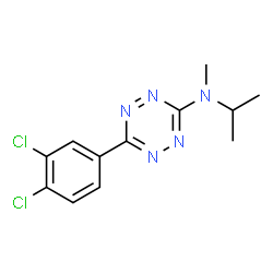 ChemSpider 2D Image | 6-(3,4-Dichlorophenyl)-N-isopropyl-N-methyl-1,2,4,5-tetrazin-3-amine | C12H13Cl2N5