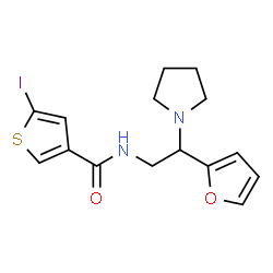 ChemSpider 2D Image | N-[2-(2-Furyl)-2-(1-pyrrolidinyl)ethyl]-5-iodo-3-thiophenecarboxamide | C15H17IN2O2S