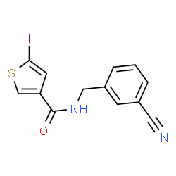 ChemSpider 2D Image | N-(3-Cyanobenzyl)-5-iodo-3-thiophenecarboxamide | C13H9IN2OS