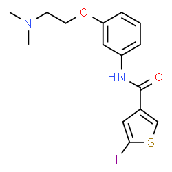ChemSpider 2D Image | N-{3-[2-(Dimethylamino)ethoxy]phenyl}-5-iodo-3-thiophenecarboxamide | C15H17IN2O2S