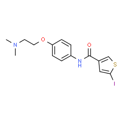 ChemSpider 2D Image | N-{4-[2-(Dimethylamino)ethoxy]phenyl}-5-iodo-3-thiophenecarboxamide | C15H17IN2O2S